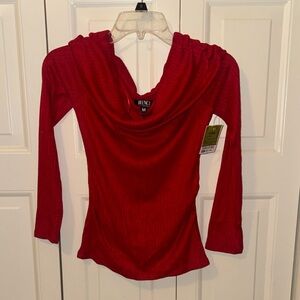 Women's Red Long Sleeve Top
